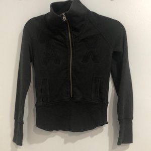 A/X Armani Exchange black zipper sweatshirt top, women’s size extra small